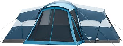 PORTAL 10 Person Family Camping Tent with Screen Room, Water Resistant Big Tunnel Tent with Rainfly, Large Family Tent for Outdoor Camping, Party